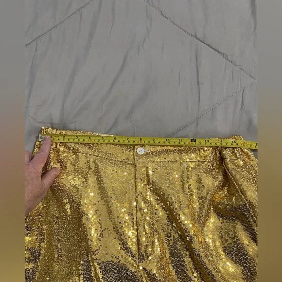 Gold Sequined Women's Pantsuit Jacket Pants Size Large NWT Fully Lined - Picture 16 of 16